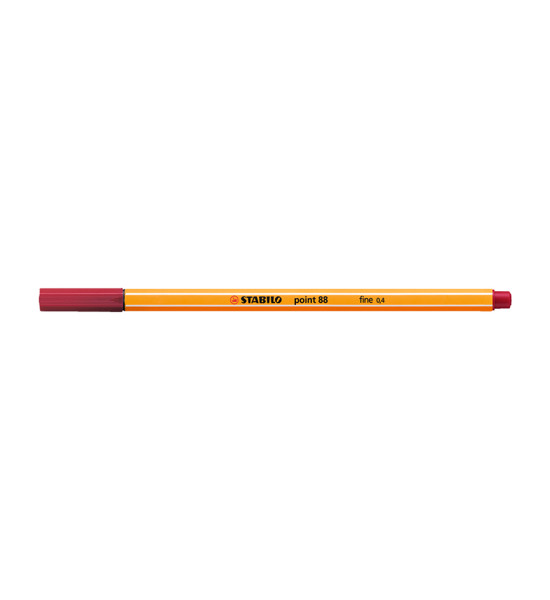 Micropunta/Felpa, Point 88, Punta Fina  0.4 mm, Rojo Carmesí, Unidad